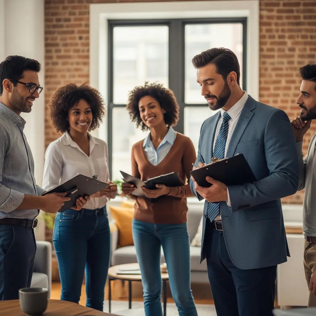 Landlord inspecting a rental property in New York City with a clipboard