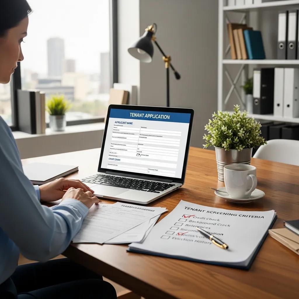 Landlord reviewing tenant applications to enhance rental property security