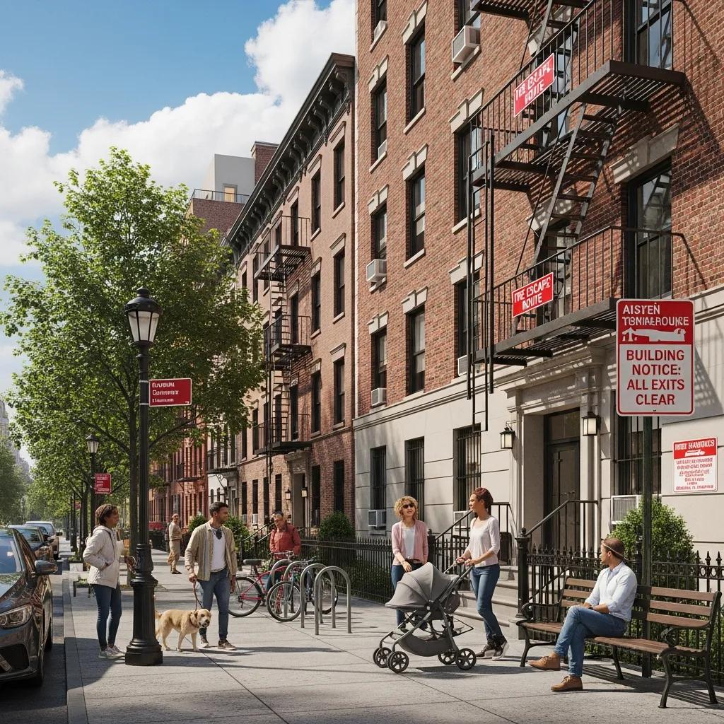 New York City residential building emphasizing compliance and tenant safety