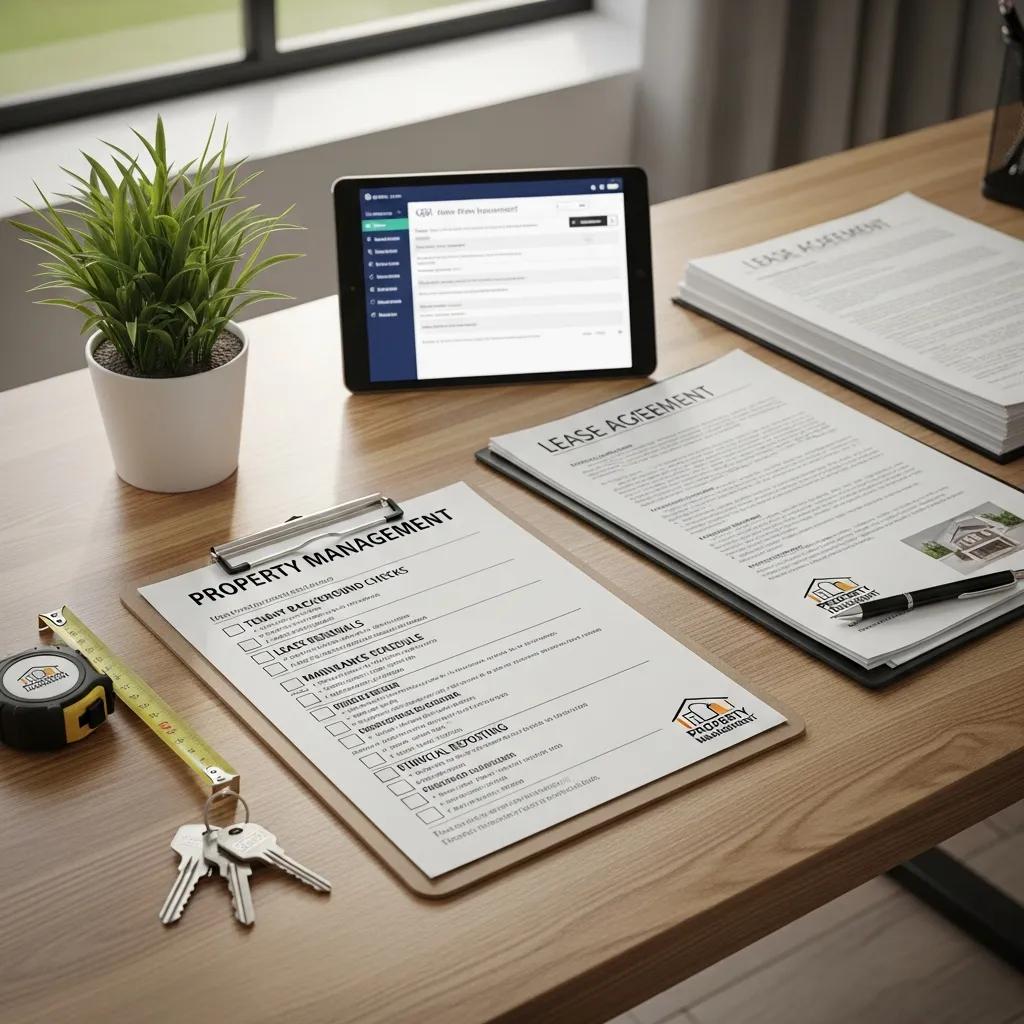 Workspace with a compliance checklist and property management tools emphasizing AEP documentation